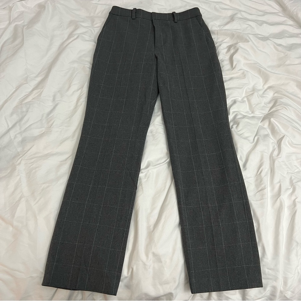 Uniqlo Smart Ankle Pants (2-Way Stretch) - S Gray Check